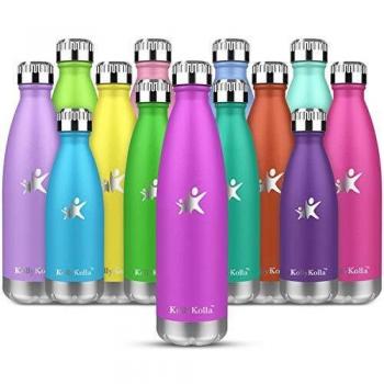 KollyKolla Botella de Agua Acero Inoxidable, Termo Sin BPA Ecológica, Botellas Termica Reutilizable Frascos Térmicos para Niños & Adultos, Deporte, Oficina, Yoga, Ciclismo,