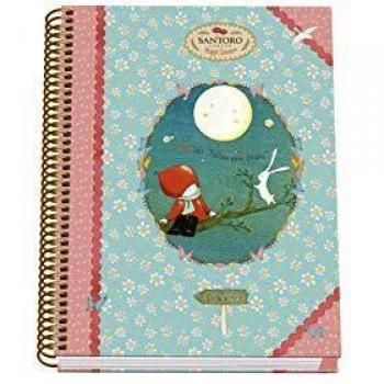 Cuaderno espiral A5 Tapa dura 100 hojas - Santoro - Poppi Loves - Moon