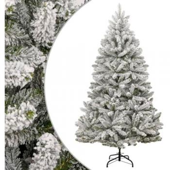 vidaXL Artificial Hinged Christmas Tree with Flocked Snow 240 cm