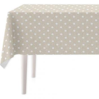 Mantel Resinado Dot Beige - Protector de Mesa Impermeable y Antimanchas