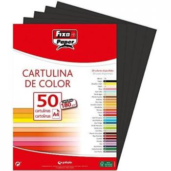 Fixo Paper 11110310 – Paquete de 50, cartulina negra A4, 180g