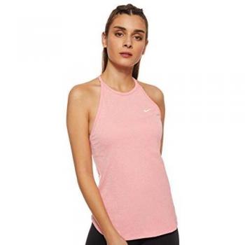 Nike W NK Dry Tank ELASTIKA Stripe, Mujer, Ember Glow/htr/White, M