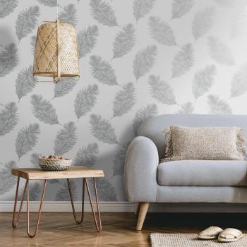 Papel pintado DUTCH WALLCOVERINGS Fawning Feather Gris Claro