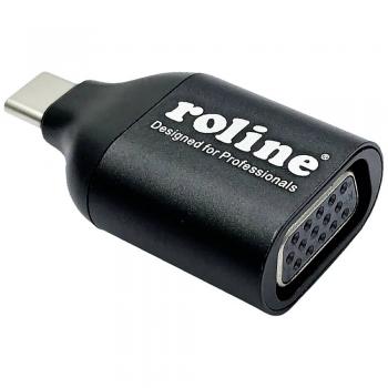 Adaptador USB-C a VGA 1080p 60Hz Roline Negro