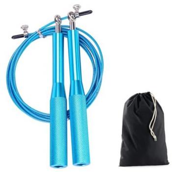 Cuerda de Saltar Profesional con Rodamiento de Bolas 360°, Longitud Ajustable y Asas Antideslizantes de Aluminio para Fitness y CrossFit