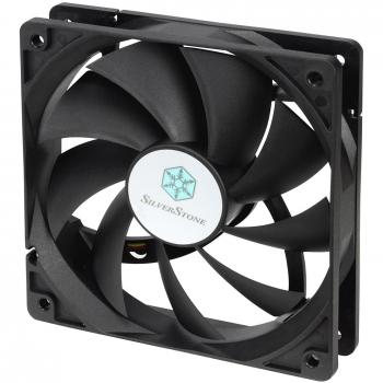 SilverStone SST-FN121-P - Ventilador de refrigeración de 120mm para ordenador Serie FM, Baja sonoridad, Alto flujo de aire, con 9 aspas, negro