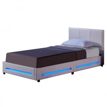 Cama LED Asteroid con Colchón, Color Blanco, Tamaño 90 x 200 cm - Home Deluxe