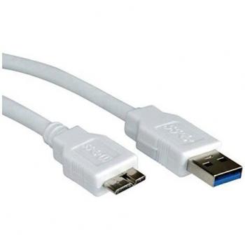 Cable USB 3.2 Gen 1 (3.1 Gen 1) A/Micro B M/M, Blanco, 2m