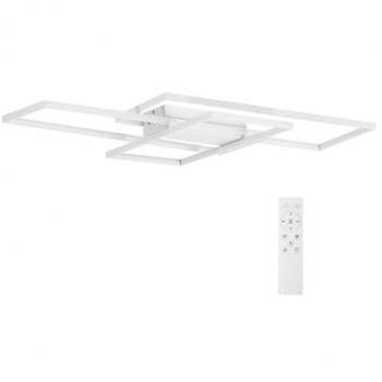Plafón LED 3 rectángulos superpuestos con mando a distancia 140 W para salón, dormitorio y oficina