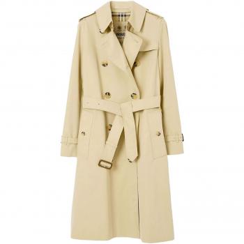 Burberry Women's Kensington Cotton Trench Coat in Beige | Size 8 | 8079411A1366