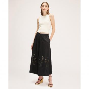 Pantalón Cropped Bordado de Mujer - Motivi