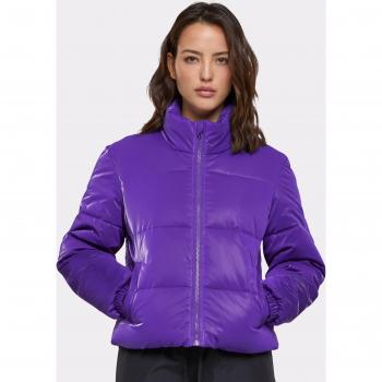 Urban Classics Women's Purple Sharkskin Puffer Jacket