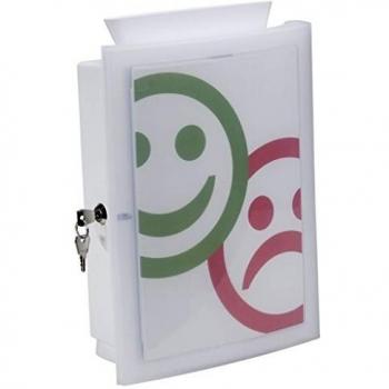 Caja de votación y buzón multifuncional Image'In, blanca, con cierre y accesorios, apta para montaje en pared o uso independiente