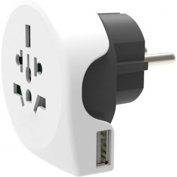 Adaptador de viaje Inves World to Europe con USB
