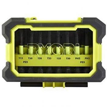 Ryobi 4892210149084 - Estuche antigolpes con 10 accesorios de atornillado, multicolor