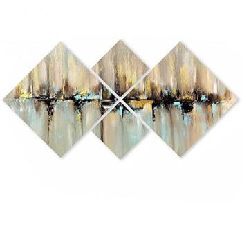 Wellhome - Pintura Decorativa en MDF de 4 Piezas Multicolor para Decoración de Pared