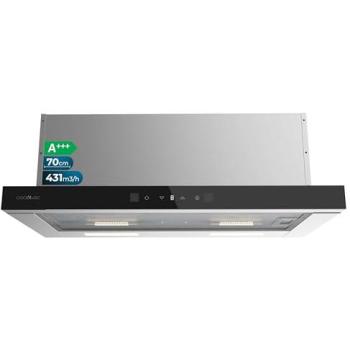 Campana Extractora Telescópica Cecotec Bolero Flux 70cm Cristal Negro A+++ Succión 431,2m³/h Motor DC Control Táctil