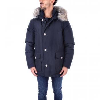 Men's Blue Woolrich Arctic Detachable Fur Anorak Winter Jacket