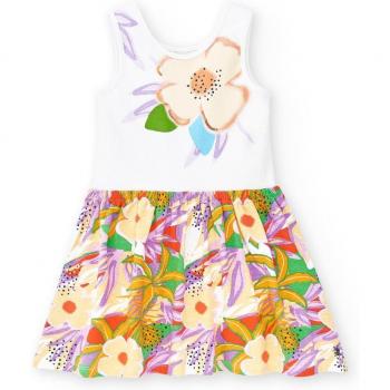 Tuc Tuc - Vestido de niña de punto con estampado floral Paradise Beach