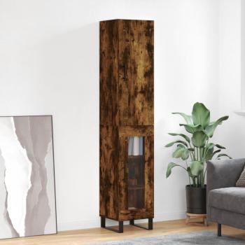 Aparador de madera contrachapada roble ahumado 34,5x34x180 cm vidaXL