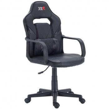 Silla Gaming Xtr X10 de Oficina y Estudio, Símil Piel Negro/Carbón, 101 cm Alto, 57 cm Ancho, 60 cm Largo