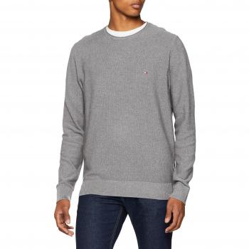 Tommy Hilfiger Pre-Twisted Ricecorn Cneck, suéter para Hombre, Gris