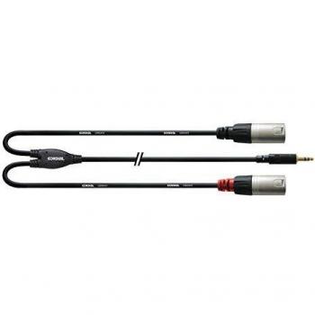 Cordial Audio Y-Adapter Cable 1.80m (1x 3.5mm Jack - 2x XLR Male) Black