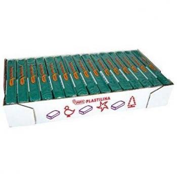 Jovi Caja de plastilina, 15 Pastillas 150 g, Color Verde Oscuro