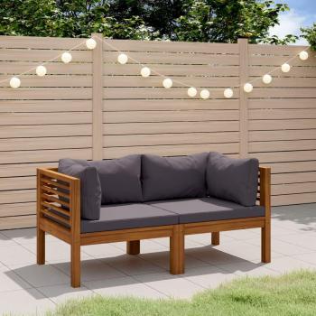 2-Seater Garden Sofa with Cushion Solid Acacia Wood