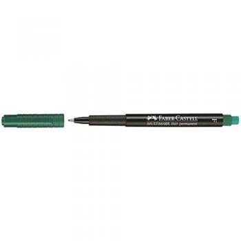 Rotulador Permanente Faber-Castell Multimark 1513 F Verde con Goma de Borrar (10 Unidades)