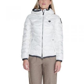 Blauer Women's White Nylon Puffer Jacket with Hood - Size L