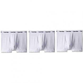 Calvin Klein Men's Cotton Stretch 3-Pack Trunks - White - XS