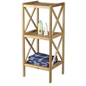 Estante de baño de bambú 3 niveles marrón 36,5 x 33 x 85 cm