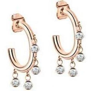 Morellato Pendientes de aro de acero inoxidable con cristal SAKM54
