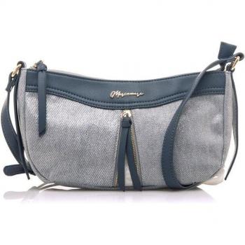 Bandolera Mariamare Datie para Mujer en Color Azul con Estilo Baguette y Cierre de Cremallera