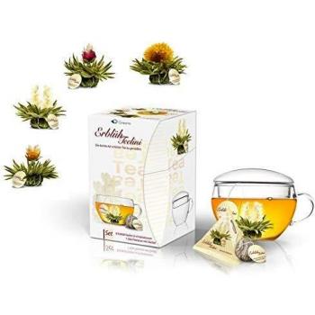 Creano Flores de Té Télini Juego de Regalo de Flores de Té con Taza de Té y 8 Flores de Té en Tamaño de Taza | Té blanco