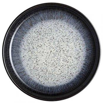 Denby Halo Medium Coupe Plate, Ceramic, Black, 21 x 21 x 2.5 cm