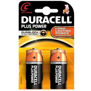 Pilas Alcalinas Duracell C Plus Power Duralock (2 unidades)