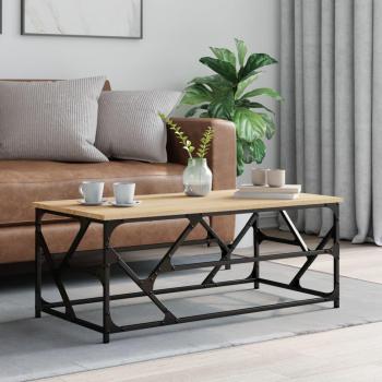 Mesa de Centro Madera Contrachapada 100x50x40 cm Negro, Roble Sonoma, Roble Ahumado - Mesita de Salón o Comedor o Auxiliar - Mesa de Café Meuble Salón