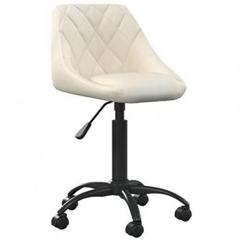 Silla de Oficina Ejecutiva Ajustable en Terciopelo Crema