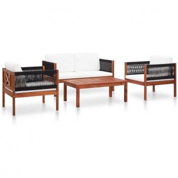 4-Piece Solid Acacia Wood Garden Lounge Set