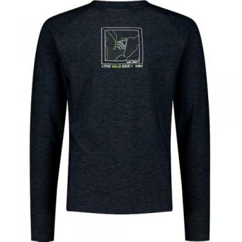 CMP Men's Long Sleeve T-Shirt - Black Melange/Acid Green, Size 50
