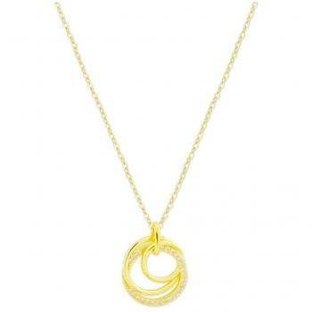 Gargantilla de Plata Ley 925m Chapada en Oro 40 cm con Diseño Elegante y Moderno, Pulsera de Plata Ley 925m Chapada en Oro 16 cm con Detalle de Aros y Circonitas