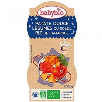 Babybio Organic Sweet Potato and Sun Vegetable Dinner Bowls for Babies 8+ Months - 2x200g