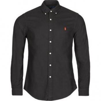 Polo Ralph Lauren Men's Slim Fit Garment-Dyed Oxford Shirt - Black, Size 2XL