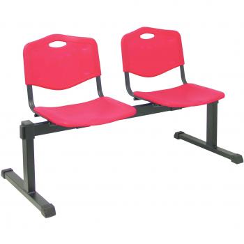 Bancada de 2 plazas en PVC color rojo
