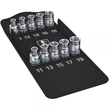 Wera 05004203001 Juego de Llaves de Vaso con Arrastre, Función Sujeta-Tornillos con 10 Piezas, 1/2