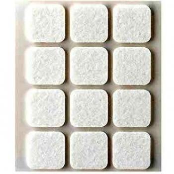 INOFIX 66708 Fieltros Sintéticos Adhesivos Plasfix, Paquete de 12 Unidades, Blanco, 22 x 22 Mm