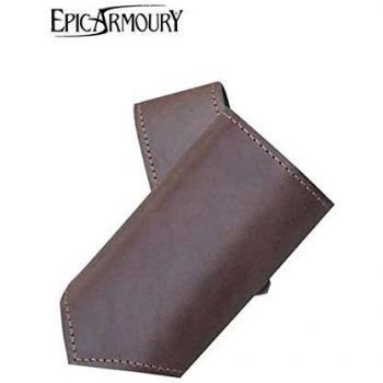 Larp de espada Soporte de piel, para zurdos Medieval Espada Holster marrón