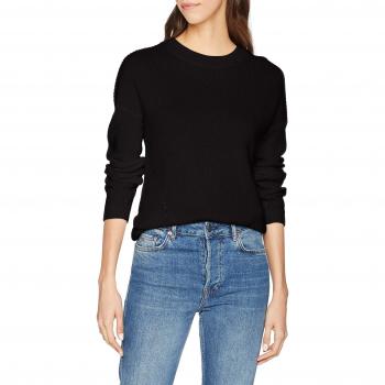 Noisy May Nmsian L/s O-Neck Knit Noos, suéter para Mujer, Negro